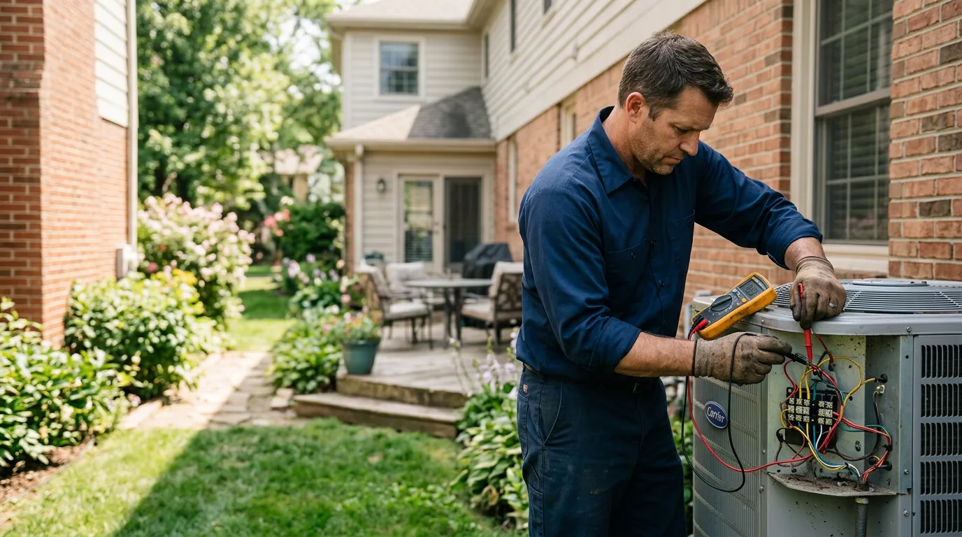 HVAC technician working near Mill River, MA